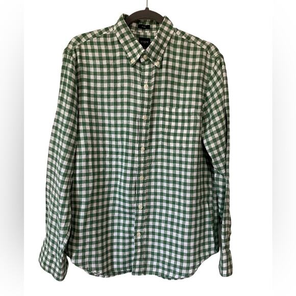 J. Crew Other - J. Crew Green and White Casual Button Down Shirt